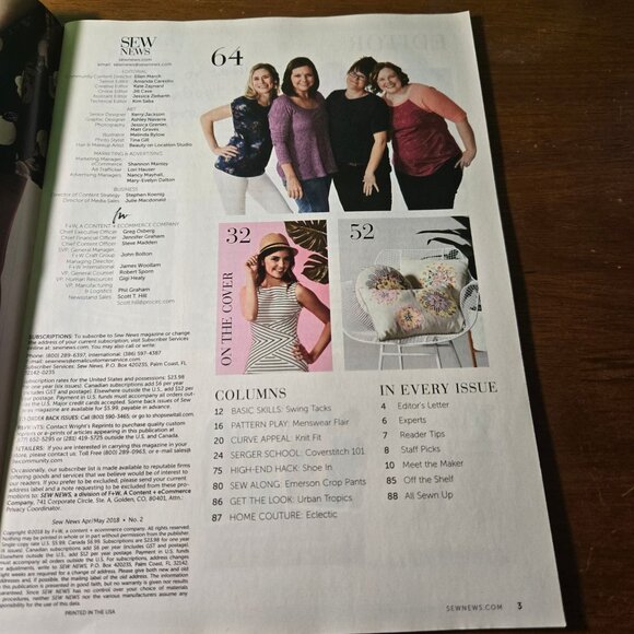 Sew News magazine Apr/May 2018 Swing Tacks, Menswear Flair, Posh pocket - Picture 4 of 5